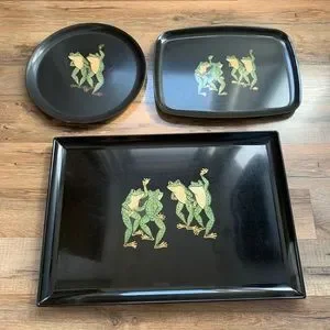 Couroc | Other | Vintage Couroc Collection Of Dancing Frogs Trays